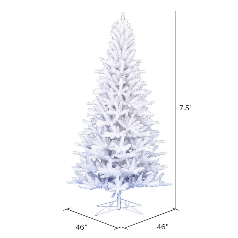 7.5' Vickerman Unlit Shiny White Spruce Christmas Tree Retro Vntg Style Decor gallery