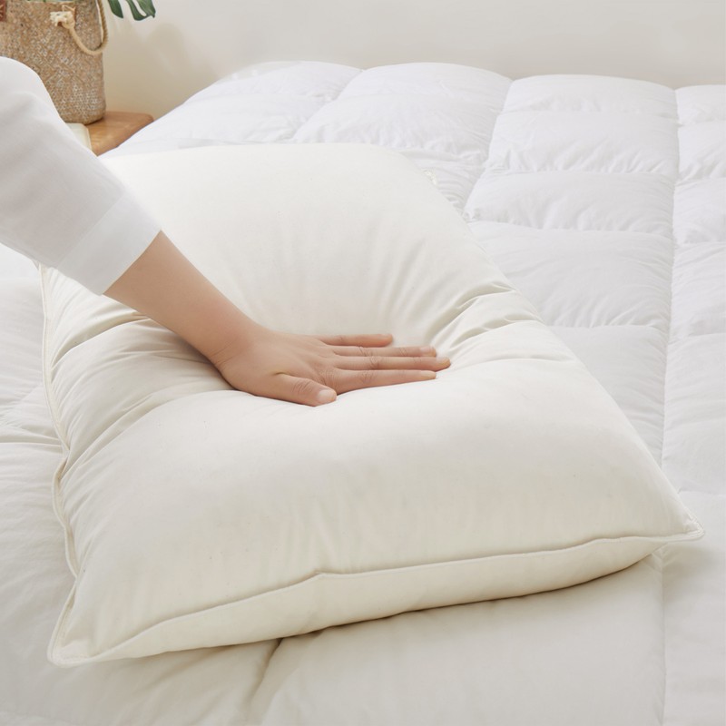 2 Pack Bed Pillows Organic Cotton Shell, 75% Goose Down Feather, King or Queen gallery