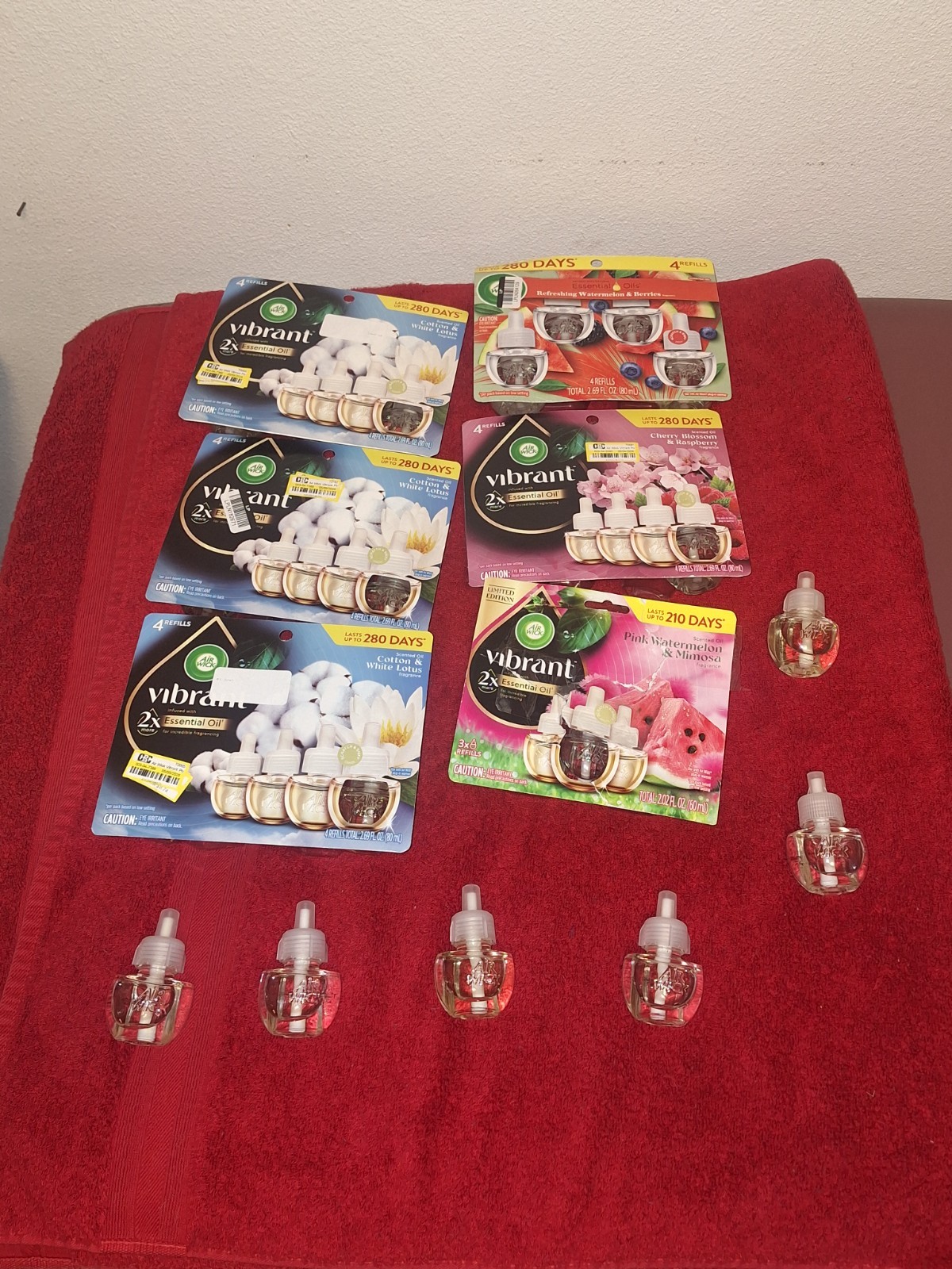 29pc Air Wick Multiple Essential Oil Refills - Cotton Watermelon Raspberry, Ect gallery