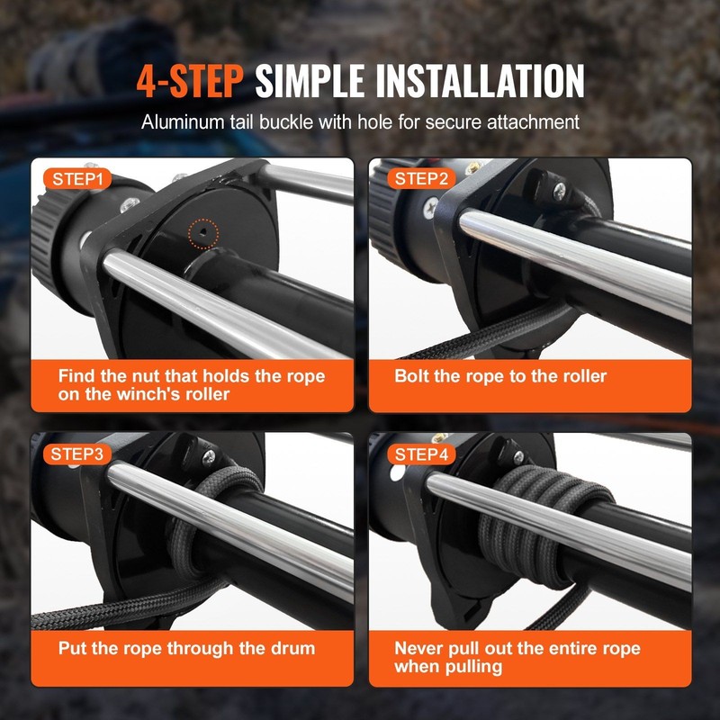 32000lb 1/2in x 92ft Easy-Install Winch Line with Nut Buckle gallery