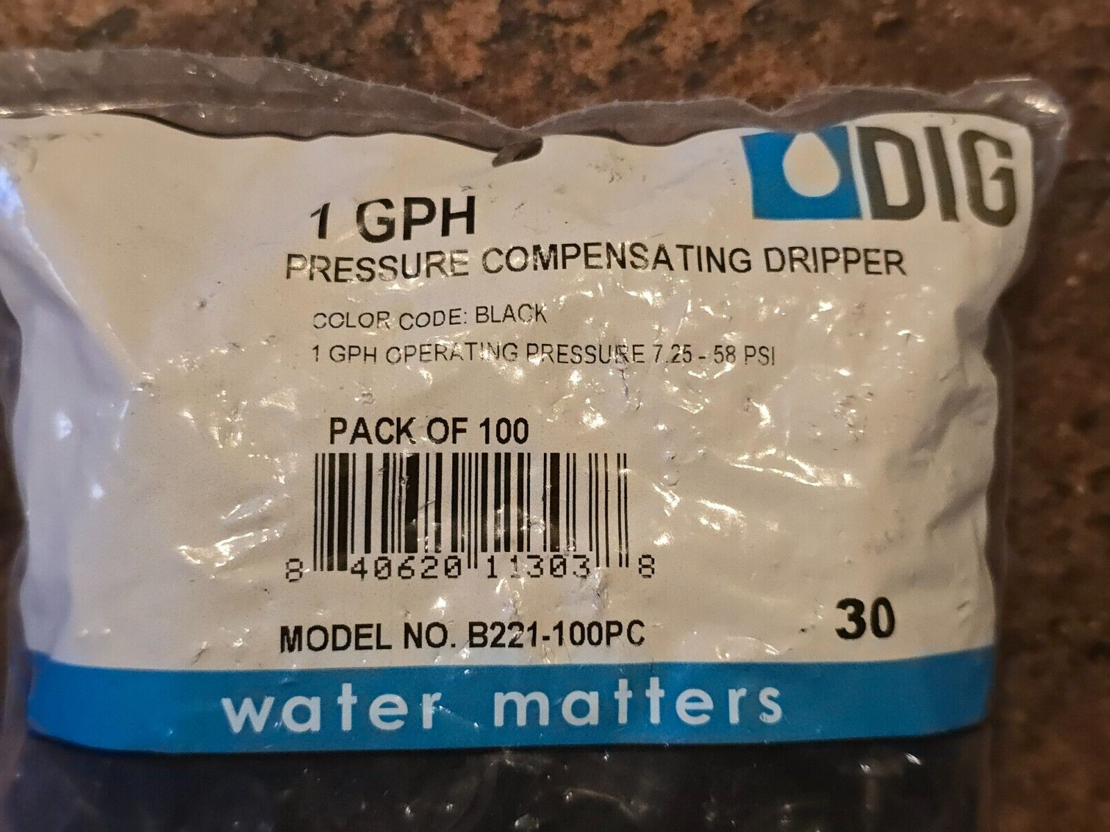 DIG B221-100PC 1 GPH Pressure Compensating Dripper (100-Pack) gallery