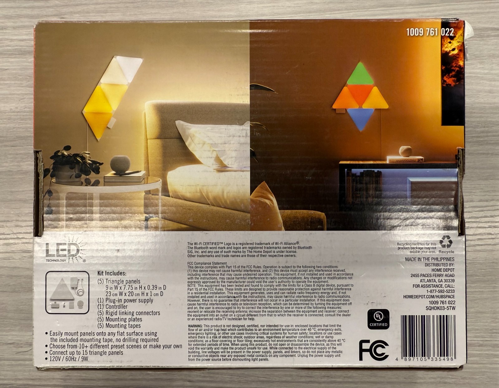 Brand New Ecosmart Smart Geometric LED Triangular Panels (5 Panels) On Sale Now gallery