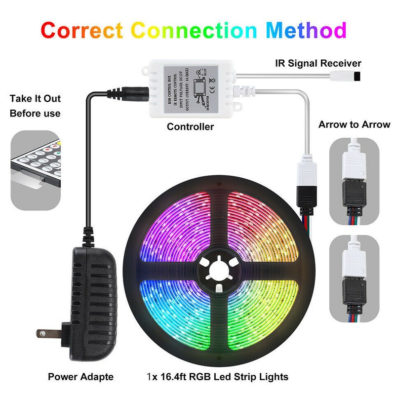 32FT Flexible Strip Light LED Remote Lights Room TV Party Christmas Holiday gift gallery