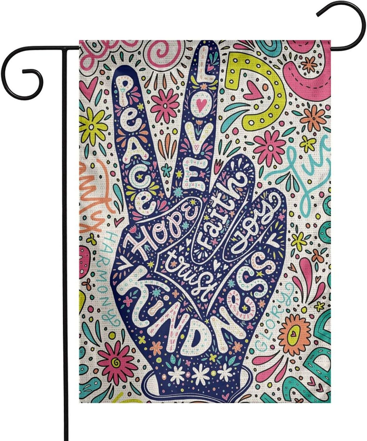 Kindness Peace Equality Love Inclusion Hope Diversity Flower Colorful Sign Burla gallery