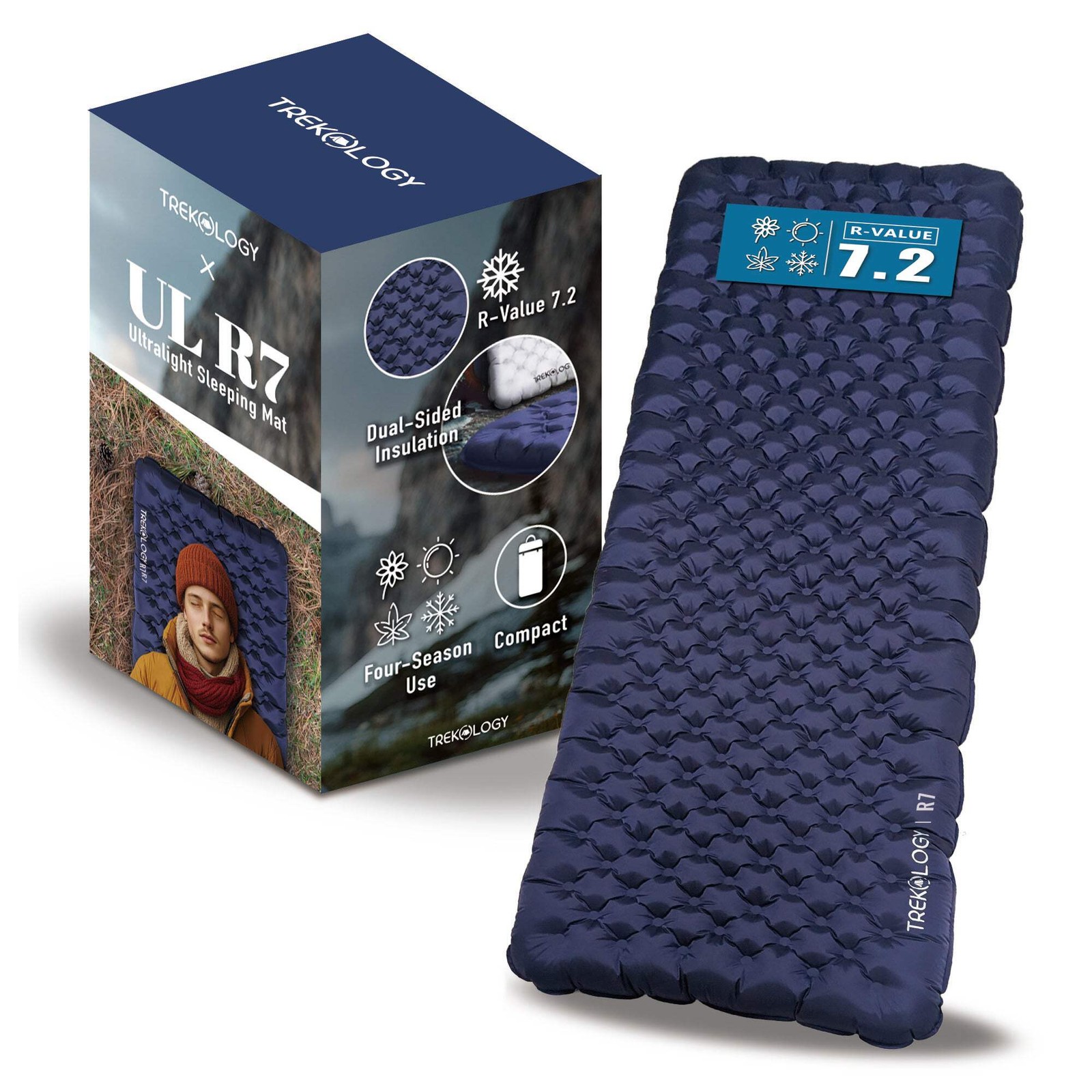 TREKOLOGY UL R7 Camping Sleeping Pad – 4" Thick, Ultra-Light, All-Season Mat (US gallery