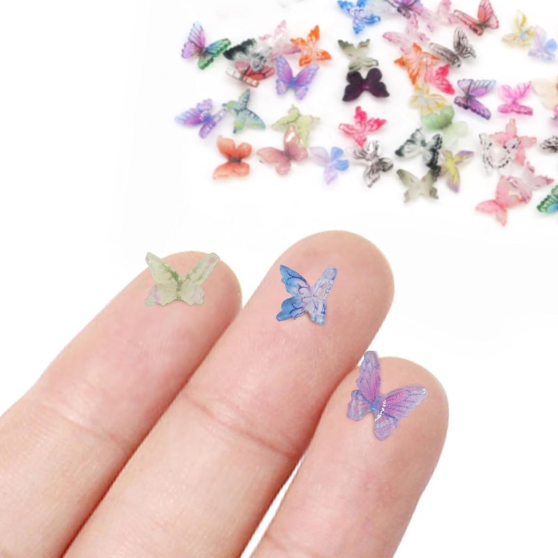 60pcs Micro Resin Butterflies, Mini Butterflies for Crafts Miniature Tiny gallery