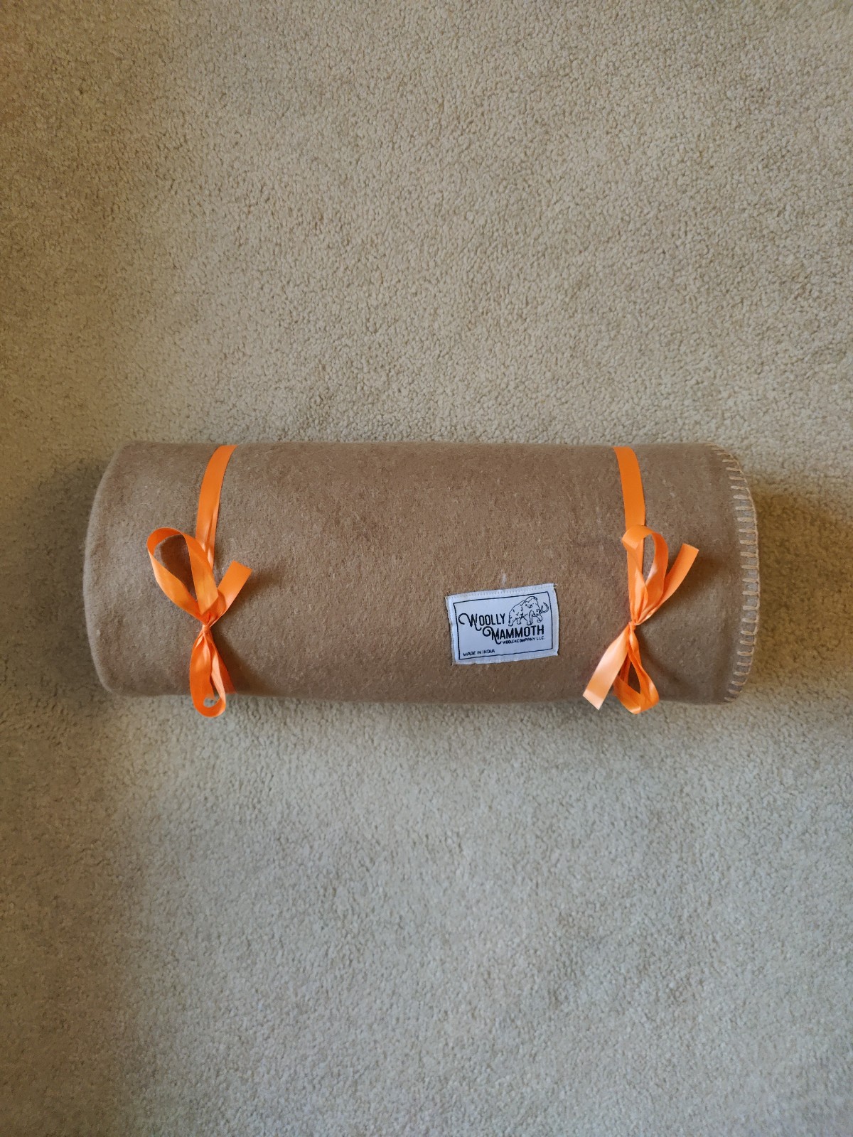 Woolly Mammoth Merino Wool Blanket - Sandstone (Tan) - 66" x 90" gallery