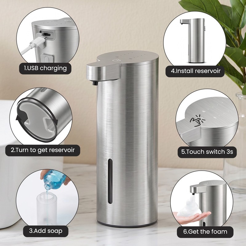Simple human 12oz Automatic Sensor Pump - Touchless Foaming Soap Dispenser gallery