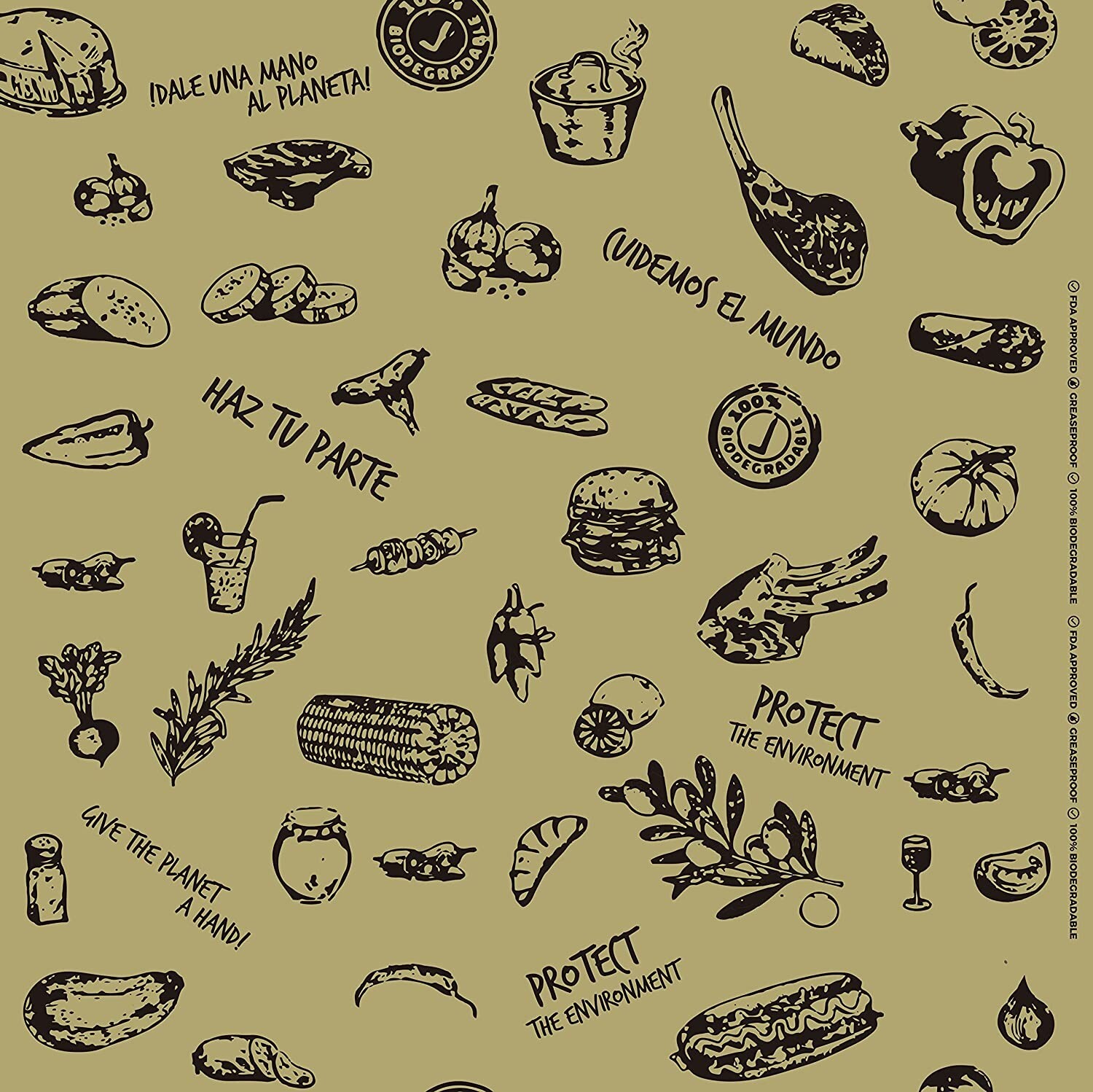 Technopaper Premium Deli Paper 12"x12" - 4,000 Pack, ( Kraft Foodprint) gallery