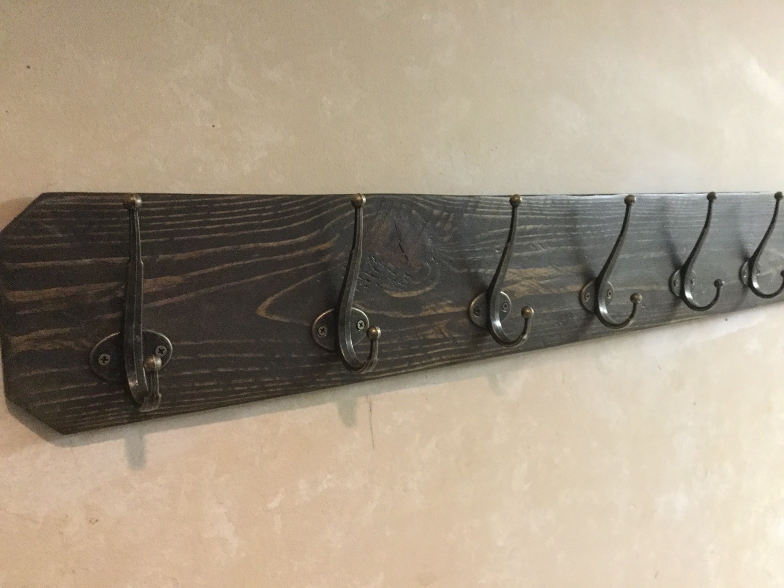 Handmade 56"Hat Coat Rack Reclaim Distress10 Double Hook Mixed Materials gallery