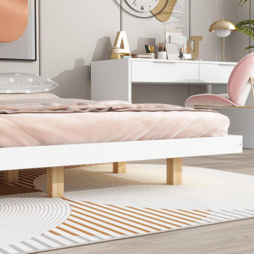 Full Queen King Floating Bed Frames with LED Lights No Headboard Kids Bed Frames gallery