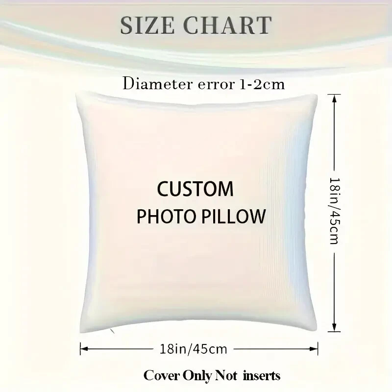 Personalized Custom Throw Pillow Cover with Photo, Text 18 x 18 gallery