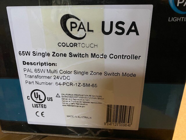 PAL Lighting Multi-Color Single Zone Switch Control Transformer | 65W 24V DC NEW gallery