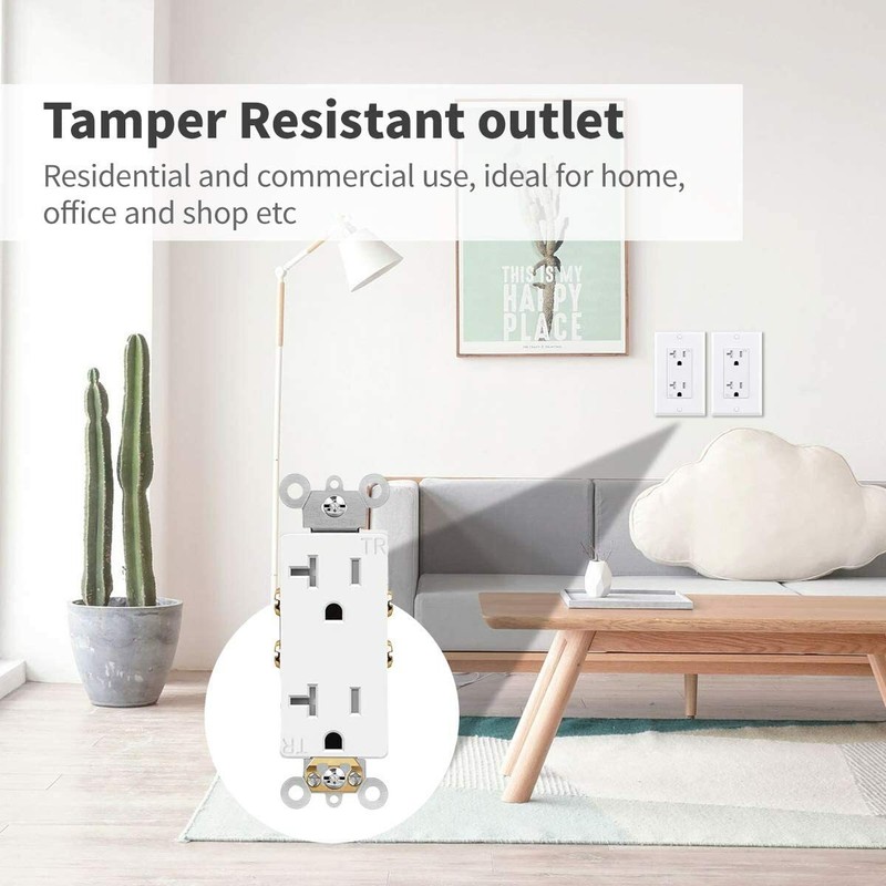 50PCS Outlet Socket Decora Duplex Receptacle 20 Amp 125 Volt Grounding UL listed gallery