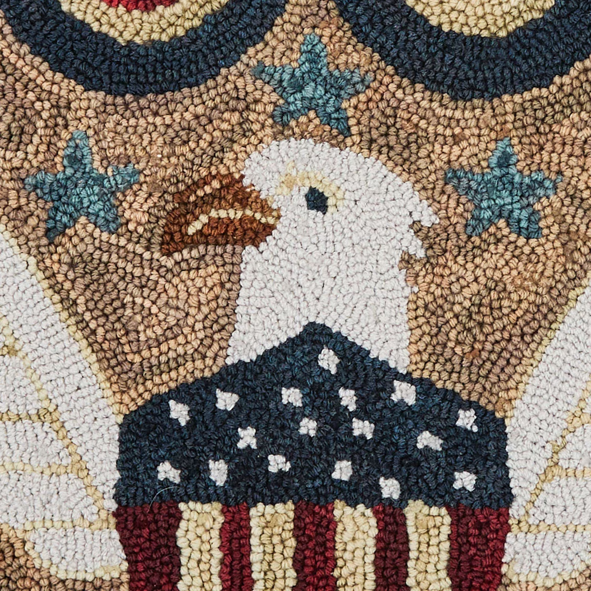 Patriotic Hooked Rug Primitive Farmhouse Country Sweet Land of Liberty 2 x 3 ft gallery