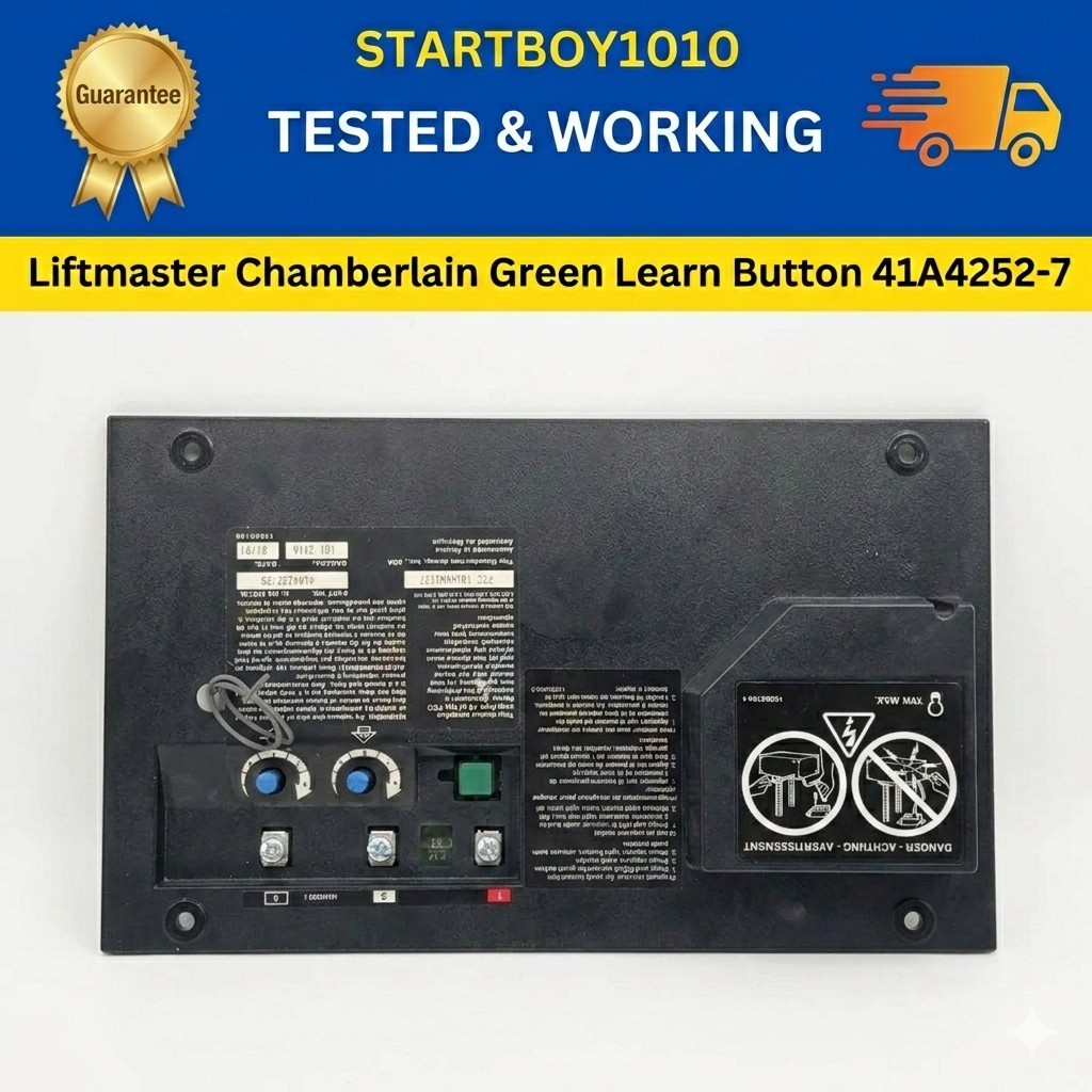 Liftmaster Chamberlain Circuit Board End Panel Green Learn Button 41A4252-7 gallery