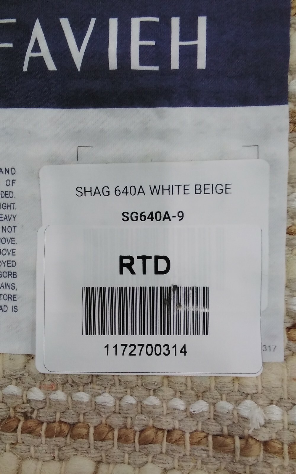 WHITE / BEIGE 9' X 12' Pulled Threads Rug, Reduced Price 1172700314 SG640A-9 gallery