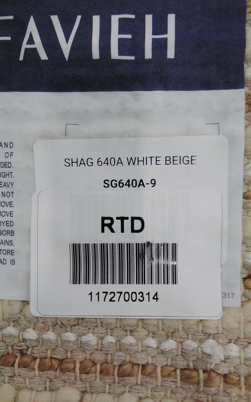WHITE / BEIGE 9' X 12' Pulled Threads Rug, Reduced Price 1172700314 SG640A-9 gallery