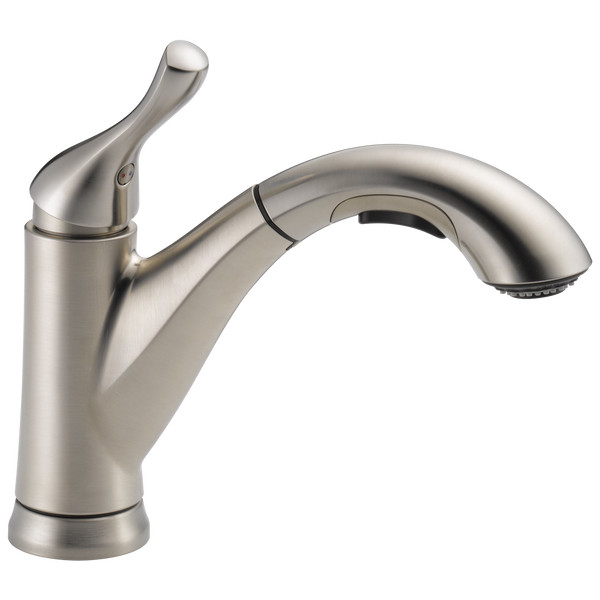Delta Grant Pullout Kitchen Faucet Stainless-Certified Refurbished gallery