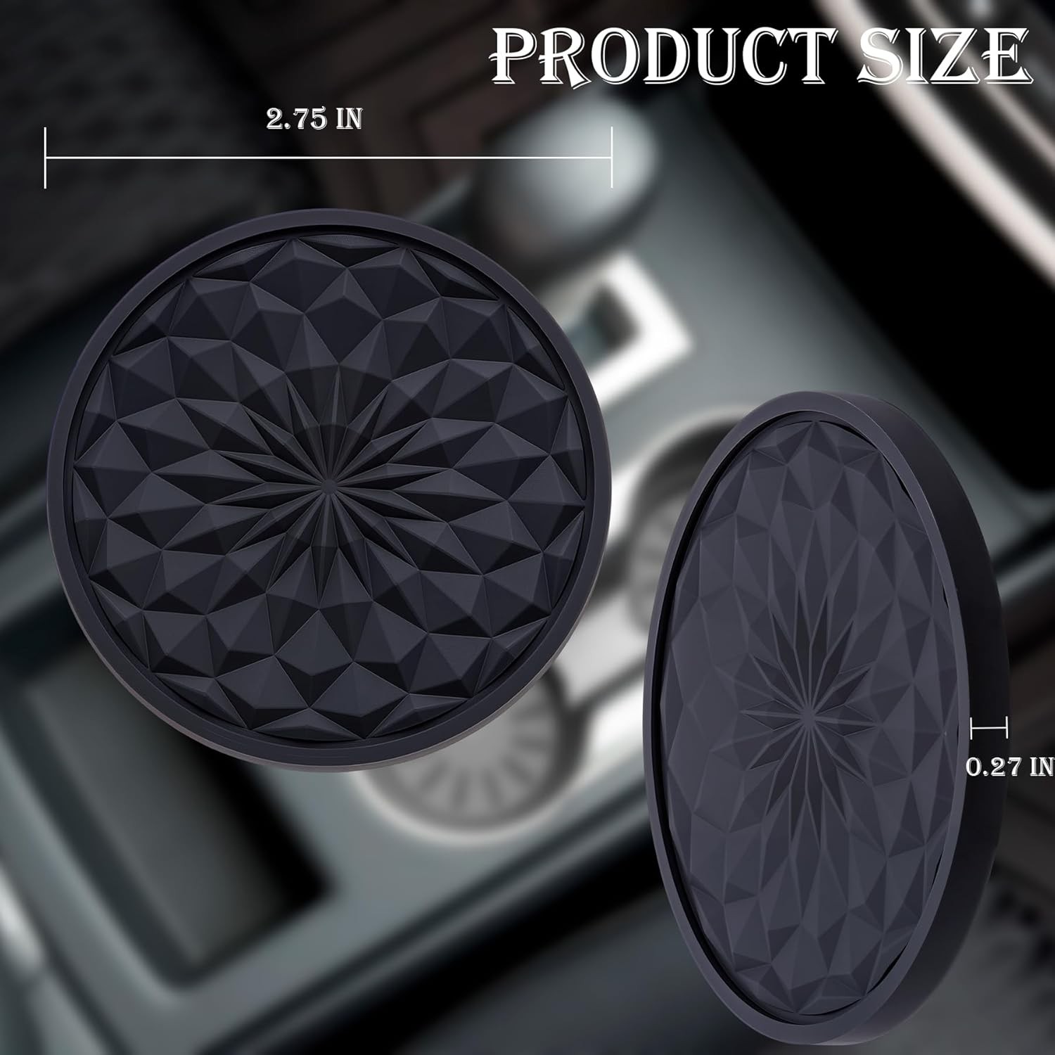 2 Pack Silicone Car Cup Holder Coaster – 2.75 Inch Non-Slip Drink Mat, Univers gallery
