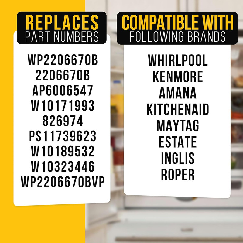 WP2206670B Refrigerator Dispenser Overflow Grille Compatible with Whirlpool gallery