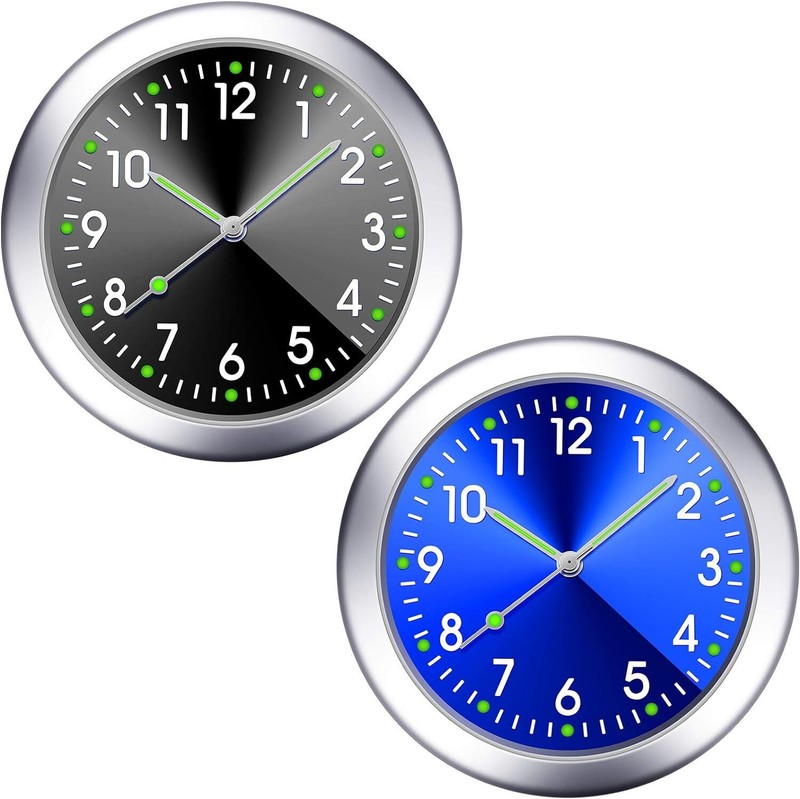 Car Dashboard Clock Mini Tiny Analog Clock Watch for Vehicle Stick On Clock USA gallery
