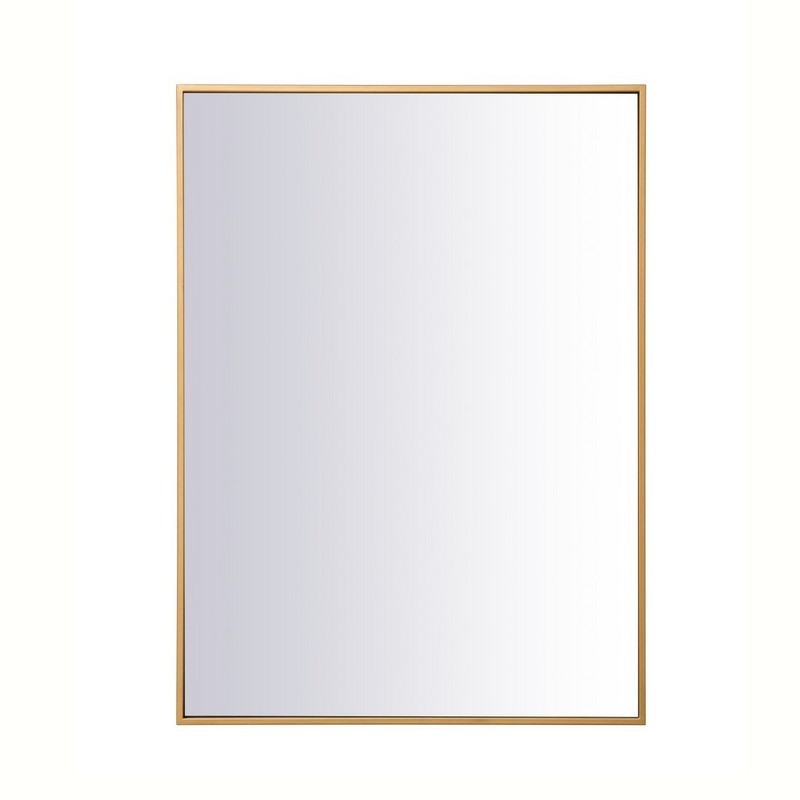 Elegant Lighting Monet 27 x 36 Inch Rectangular Wall Mounted Mirror, Brass gallery