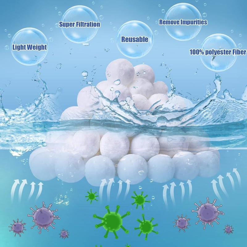 Eco-Friendly Pool Filter Balls 1.54 lbs Reusable for Sand Filter Replacement gallery