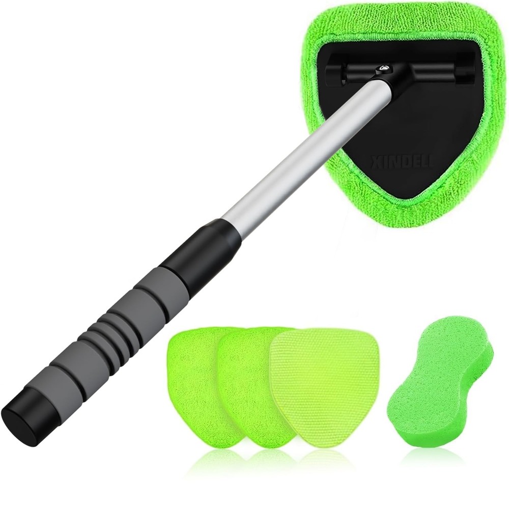 Windshield Cleaning Tool,Car Window Glass Wiper Cleaner,4/8XBrush Pad Extendable