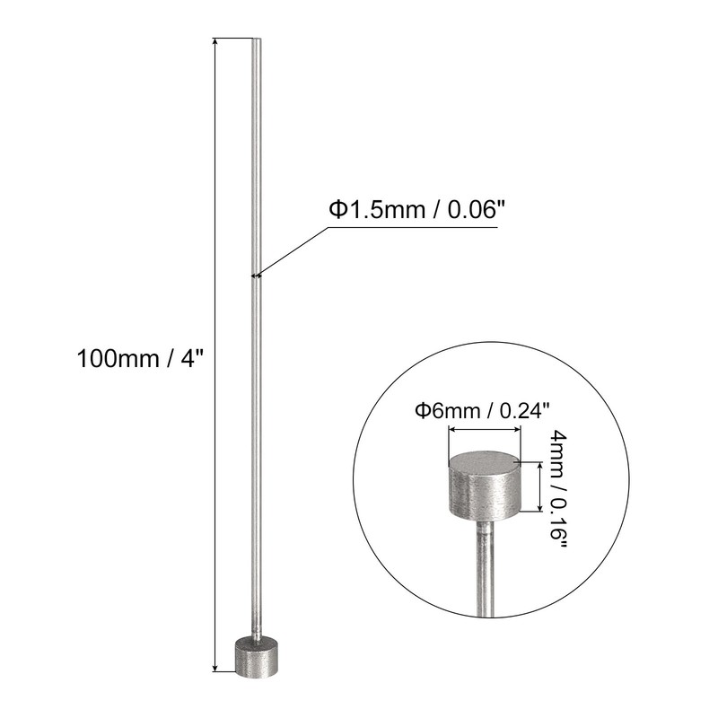 Straight Ejector Pins 1.5mm Dia 65Mn Steel Round Tip Punch 100 Long 10Pcs gallery