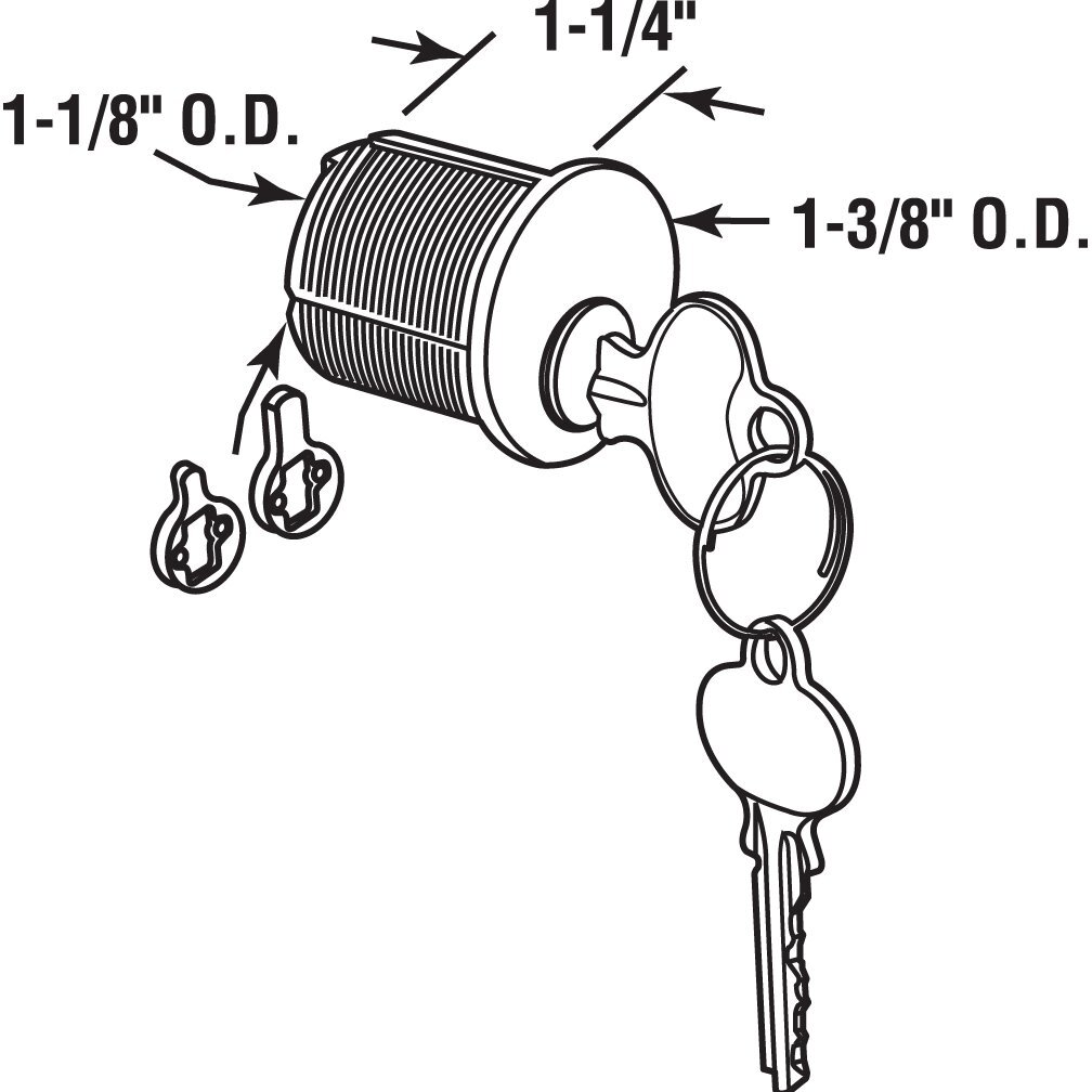 E 2562 Mortise Cylinder 11/4 In. Solid Polished Brass 5 Pin Tumbler single Pack gallery