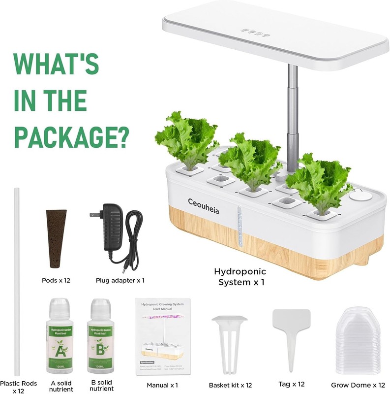 Hydroponics Growing System 12Pods, Indoor Herb Garden with LED Grow Light gallery