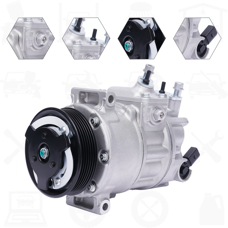 AC Compressor & A/C Clutch For VW Jetta Golf GTI Passat Eos Tiguan Audi A3 TT gallery