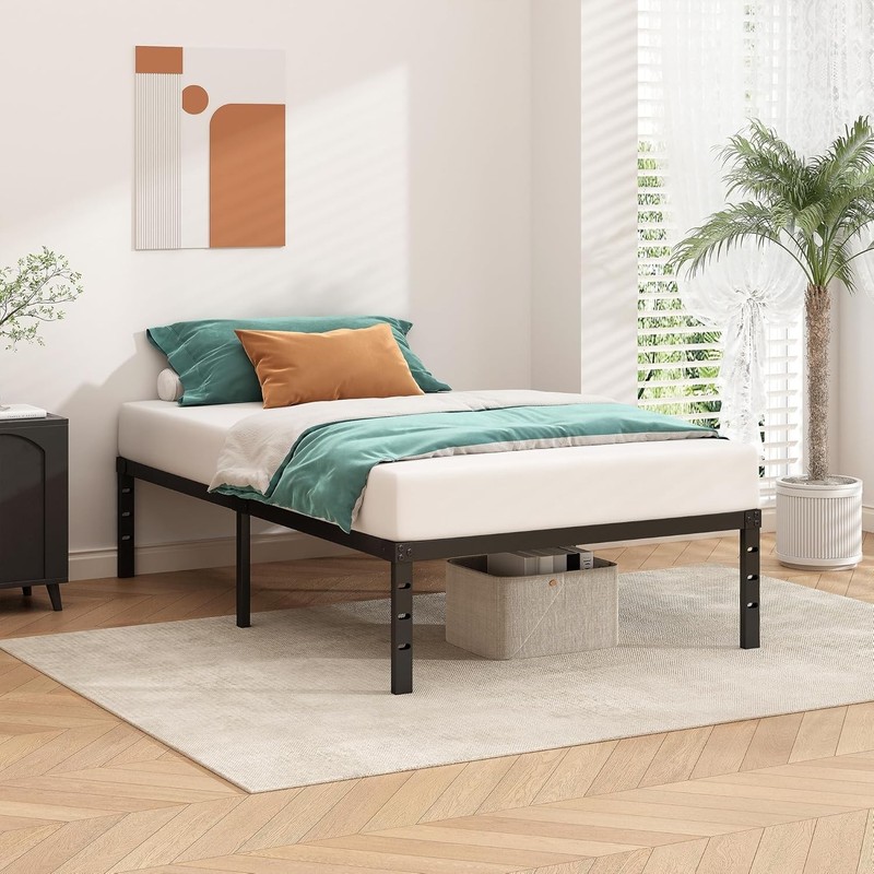 Twin Metal Platform Bed Frame - Sturdy, Squeak-Resistant, Easy Assembly, Unde... gallery
