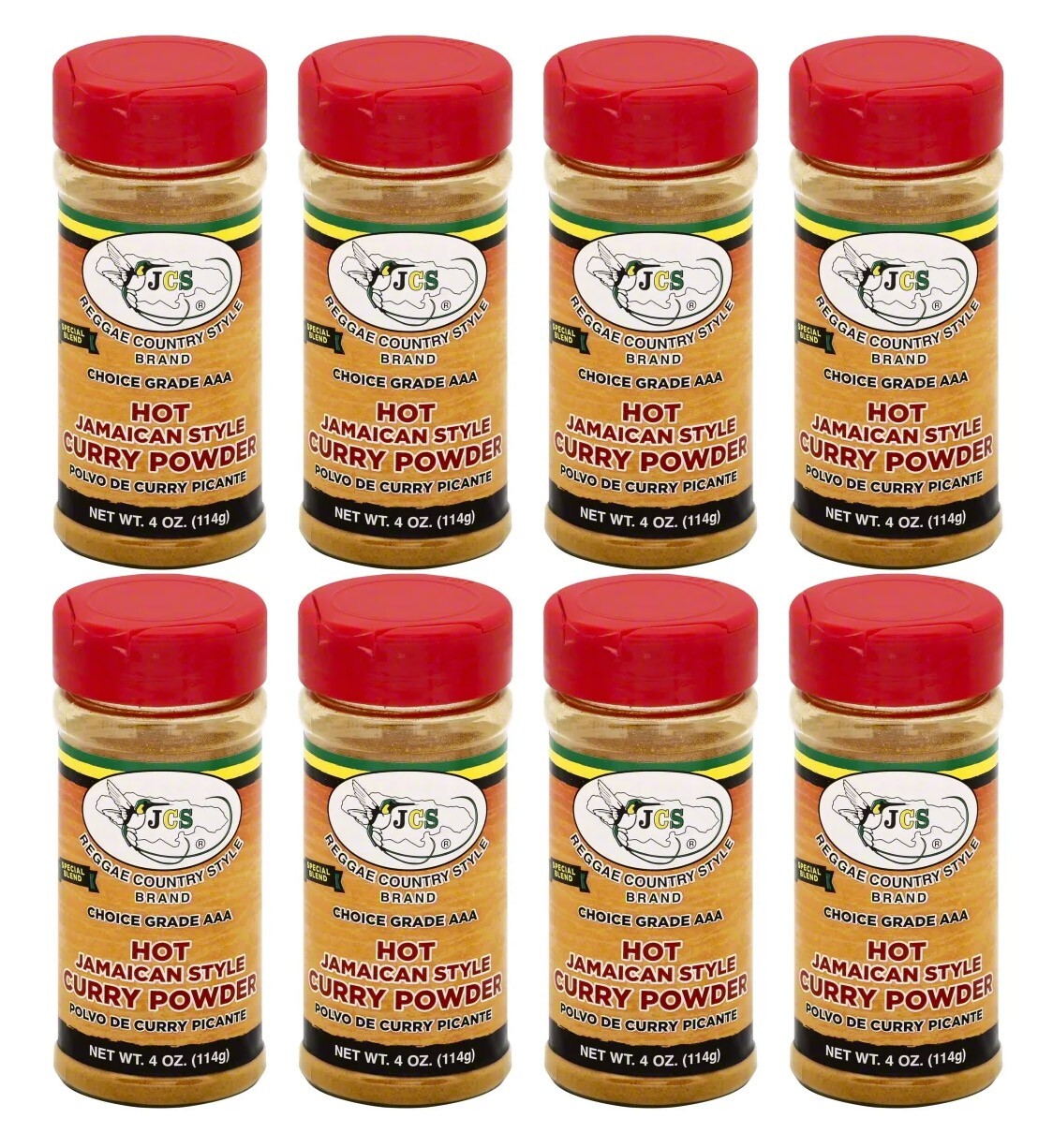 Authentic 8-Pack JCS Hot Jamaican Curry Powder - Reggae Country Style - 4.2 oz gallery