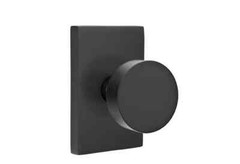 Emtek 5112ROUUS19 Passage, Rectangular Rosette, Round Knob Flat Black