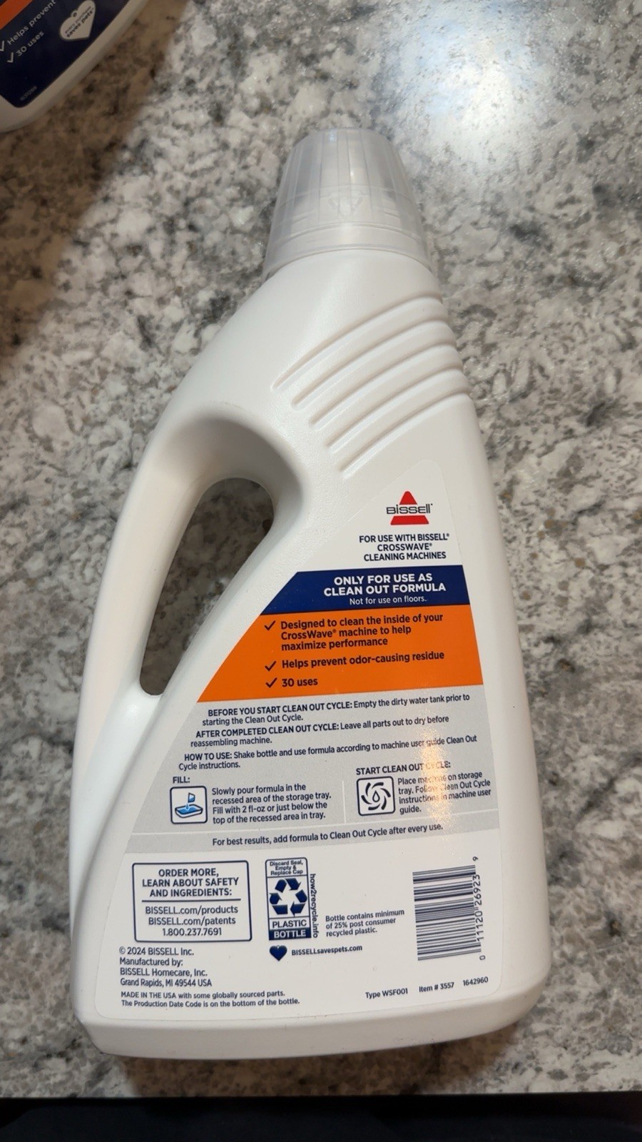BISSELL FreshStart CrossWave Cleanout Formula, 3557, 60oz, Prevent Odor-Causi gallery