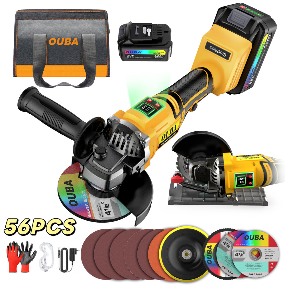 Cordless Angle Grinder Brushless for Dewalt 20V Battery 4.5"-5" 9500RPM w/ Stand