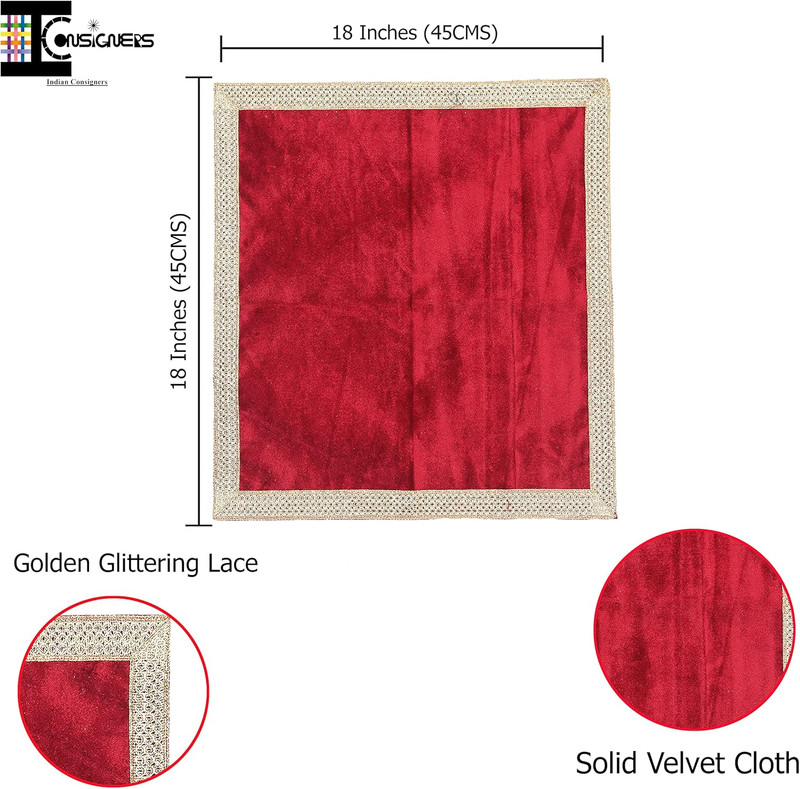 Small Solid Color Velvet Cloth for Multipurpose Use (Red) gallery