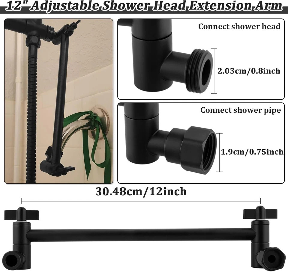 Rain Shower Head Extension 12 Inch Adjustable Rain Shower Head Extension Arm Sta gallery