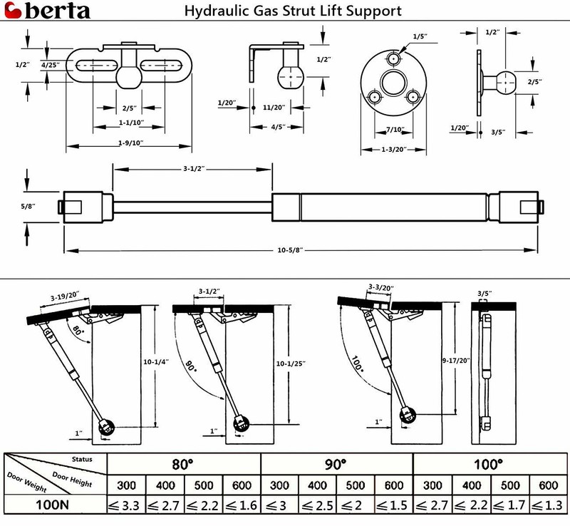 2 Pieces Gas Spring Strut Prop Shock Lift Kitchen Cabinet Lid Support Door Hinge gallery
