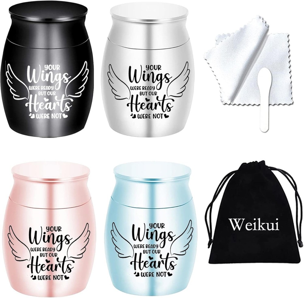 Small Cremation Keepsake Urns for Human Ashes Black/Silver/Sky Blue/Rose Gold