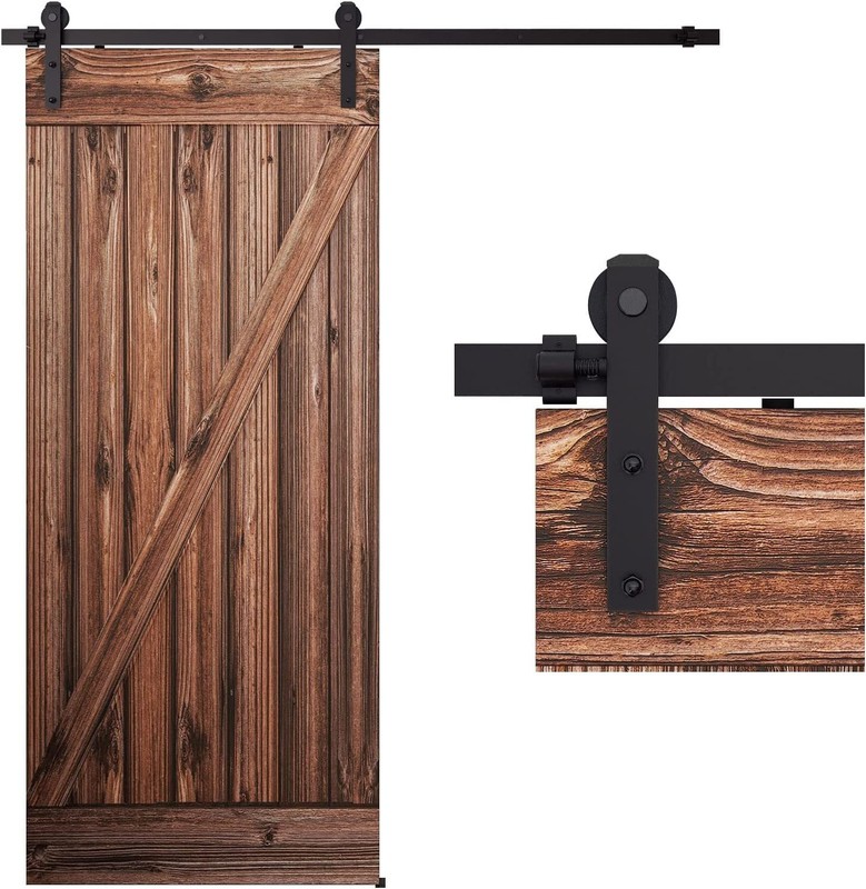 4-20FT Sliding Barn Door Hardware Closet Track Kit Single/Double/Bypass 2 doors gallery