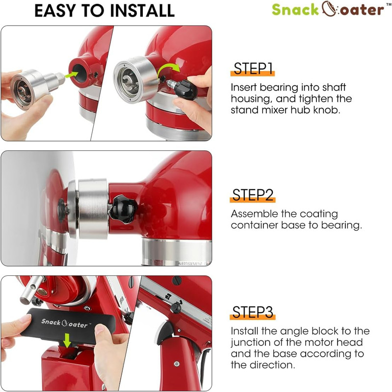 Snack Coater Compatible with Kitchenaid Tilt-Head Stand Mixer for Making Chocola gallery