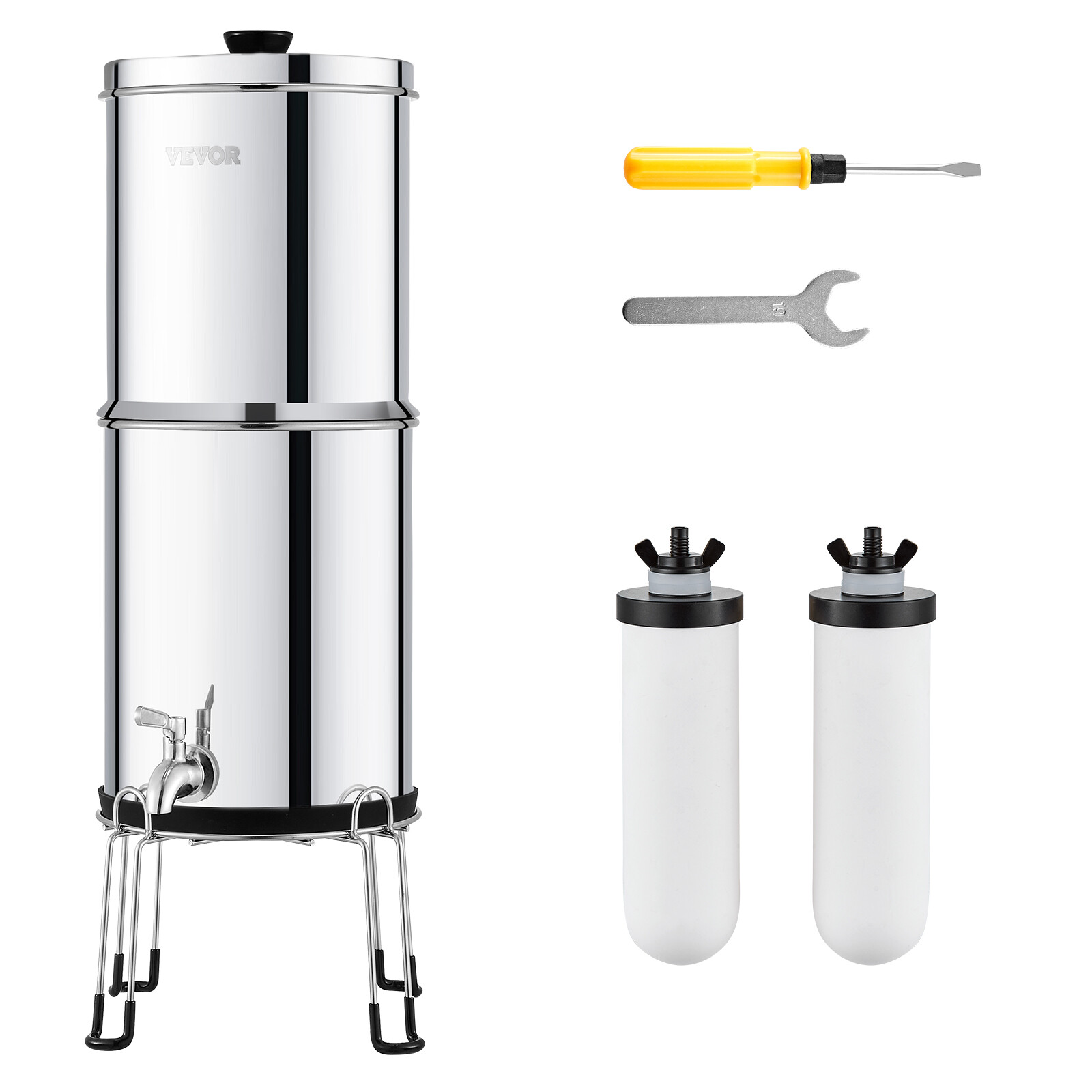 2.25G Gravity-fed Water Filter Countertop System Stainless Steel 2 Filters gallery