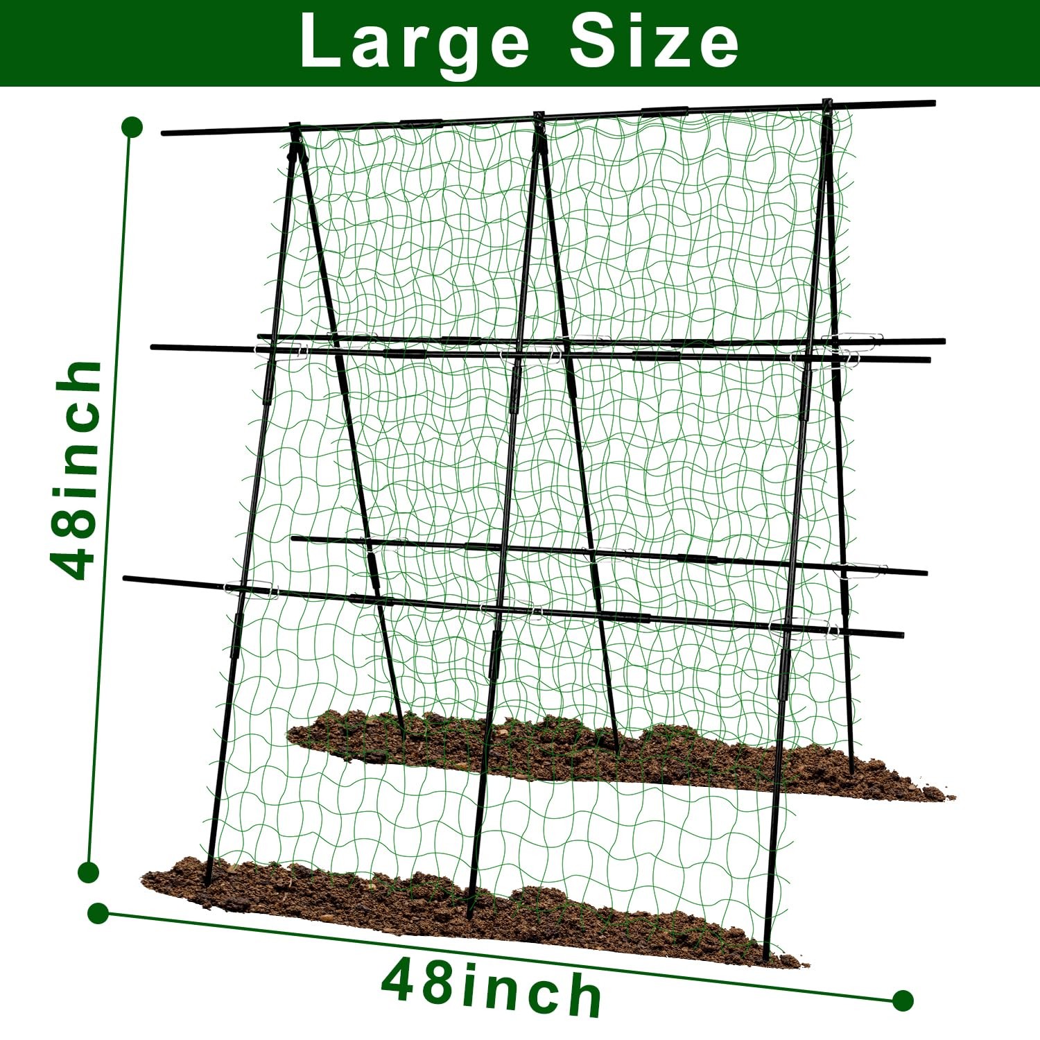48 x 48 Inch Garden Cucumber Trellis Vegetable Arch Trellis Green Bean Pea Gr... gallery