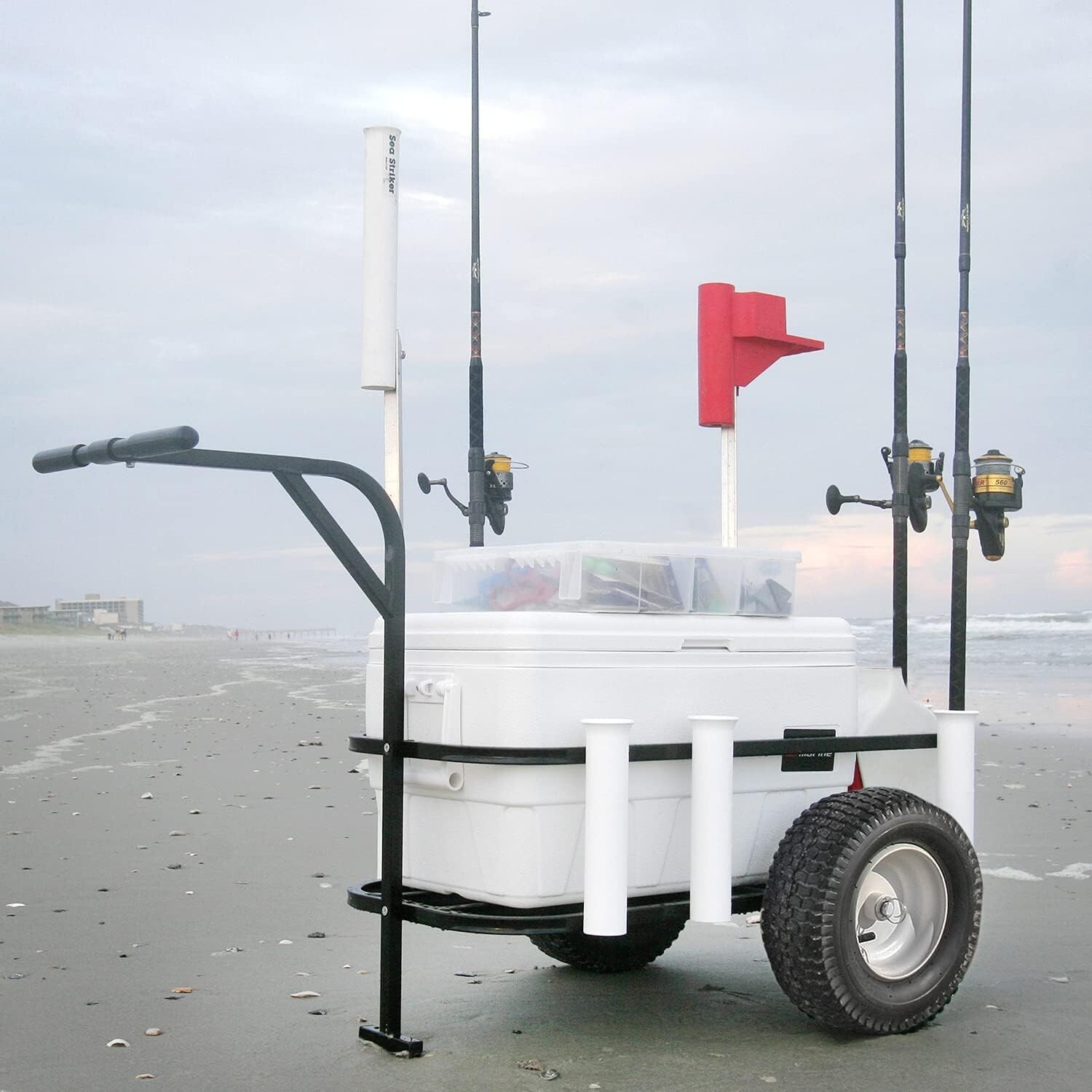 Reliable Surf Pier and Beach Cart Outdoor Fishing Rolling Wheel Wagon for things gallery
