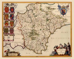 Historic Map – Devon County England – Blaeu 1646 – Vintage Wall Art