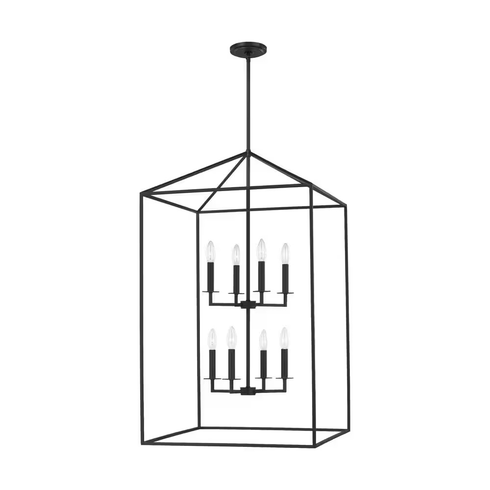 Perryton Extra Large 22 In. 8-Light Smooth Midnight Matte Black Modern Transitio gallery