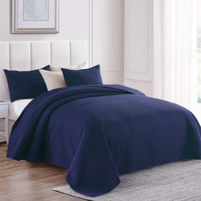 Embossed Reversible Bedspread Coverlet Quilt Set Bedding Cover Queen King Size gallery